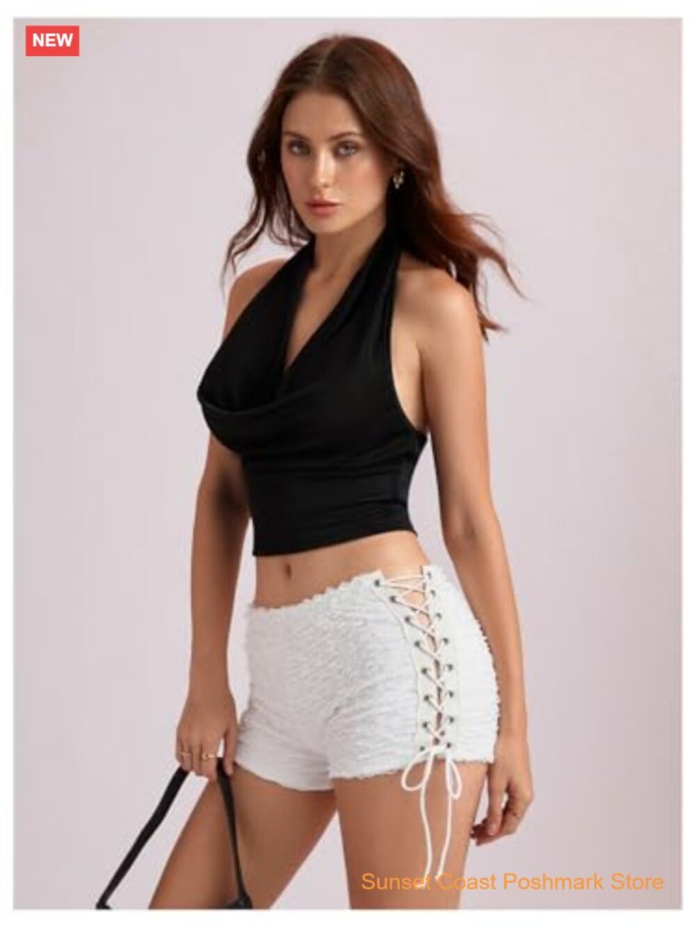 Y2K Ruffle Lace Up Micro Shorts Low Rise Rave Party Mini Shorts - Picture 5 of 7